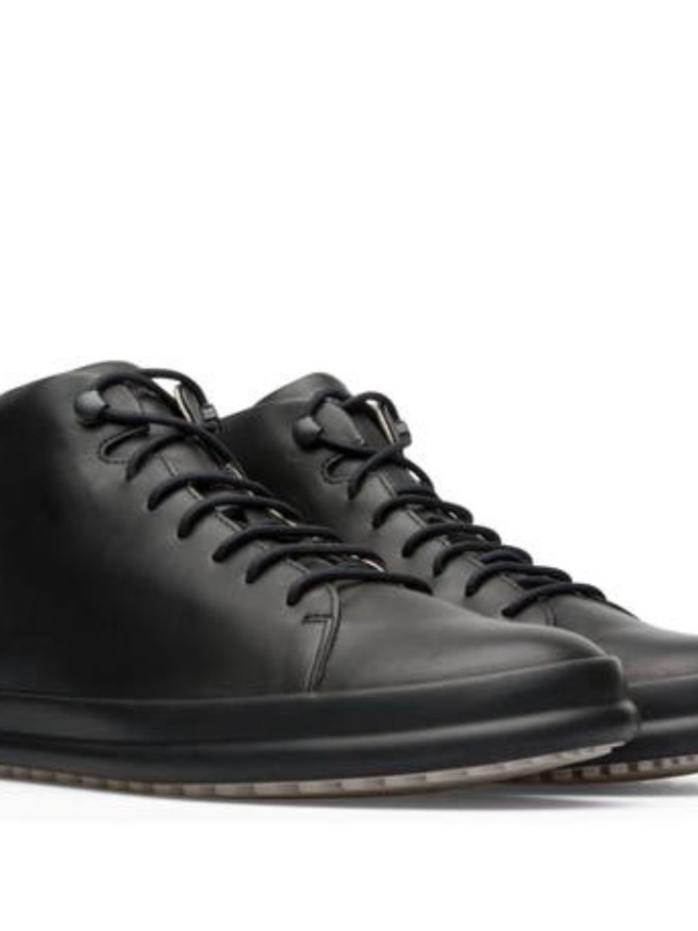Camper Chasis men’s high-top sneakers / ankle boots in classic black leather.